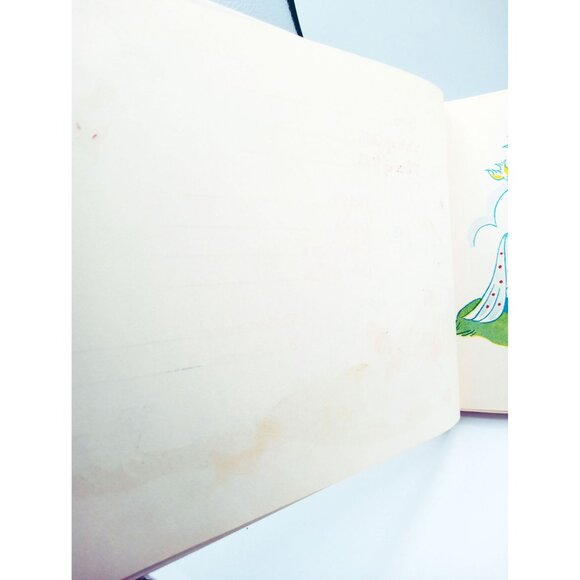 Baby Book Cradle Days Vintage Infant Pictures Album Memories Midcentury 11.25" - Picture 7 of 16